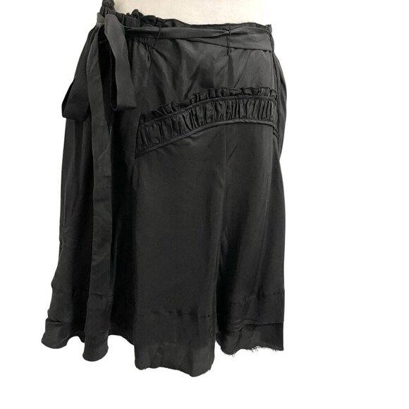 BCBG Maxazria 100% Silk Whimsigoth Goth Skirt Distressed Classic Black size XS - Picture 1 of 7